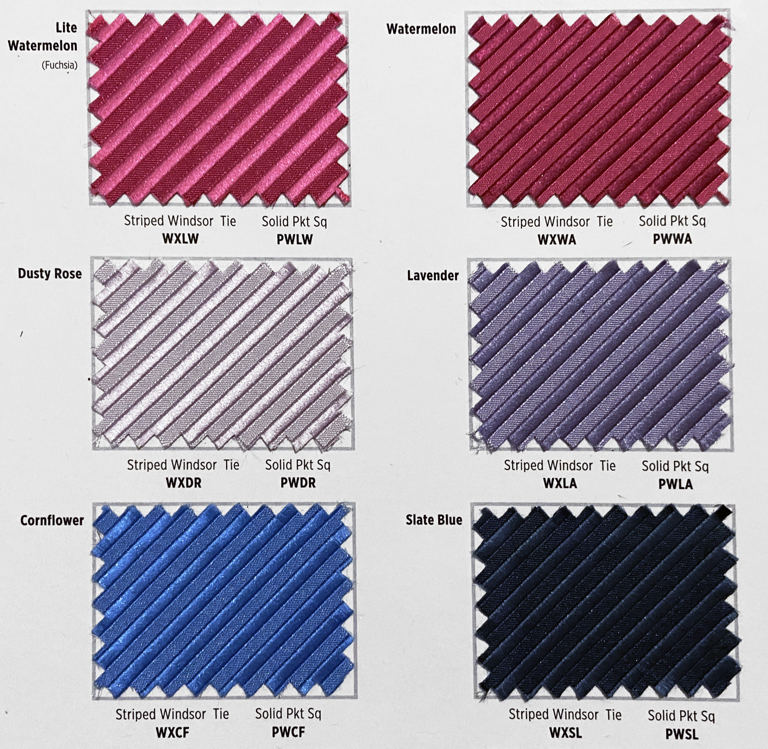 Striped Windsor Tie Swatches: Light Purple