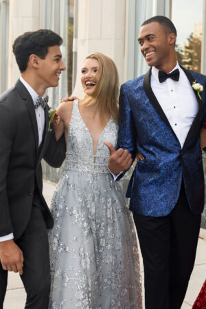 Prom Designer Package with Jacket, Pants, Microfiber Shirt, Vest & Tie. Group photo shown.
